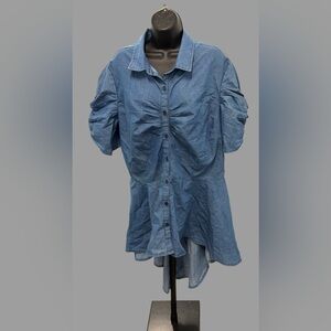 Ashley Stewart Light Blue Denim Shirt